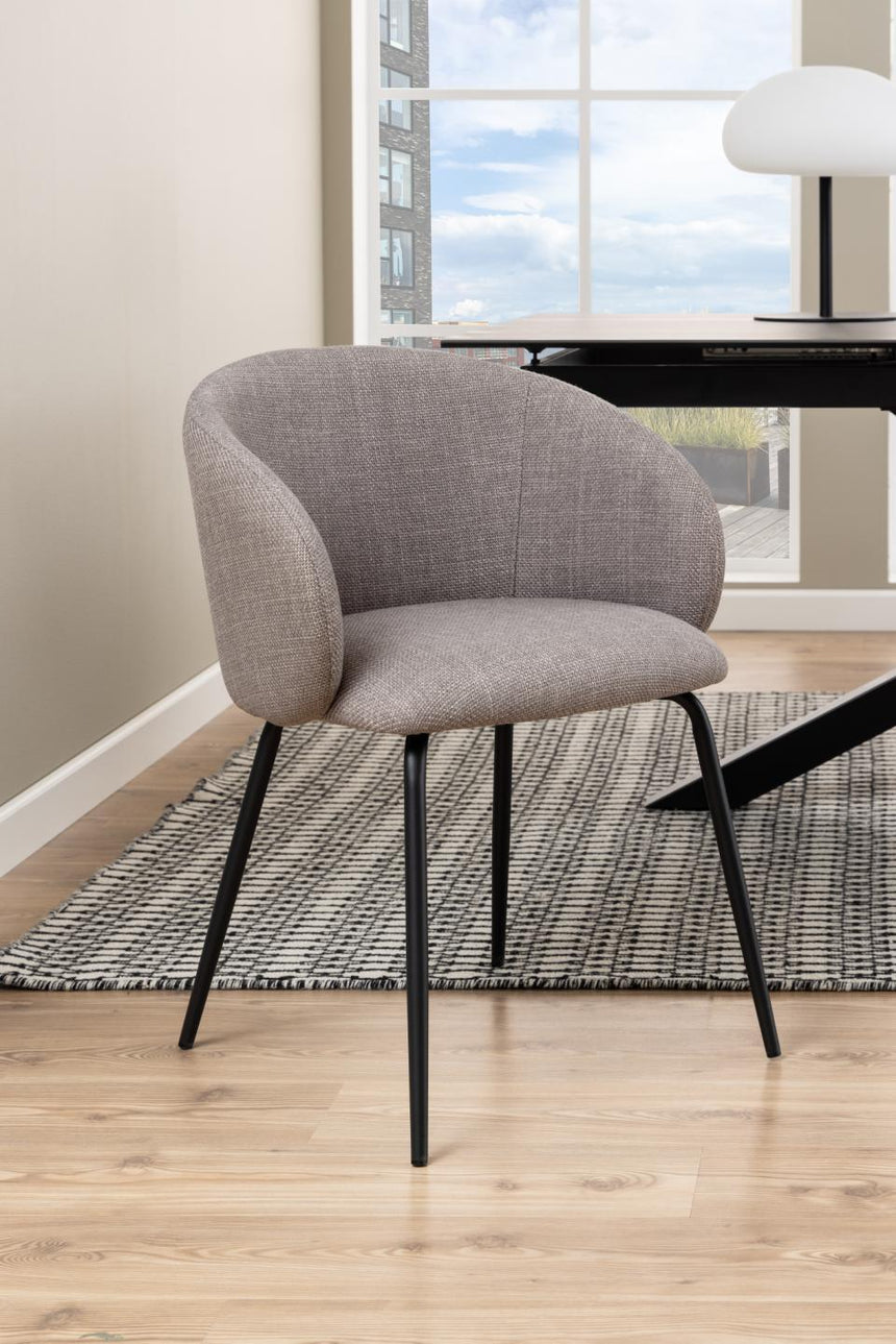 Eleanor fabric chair with black legs