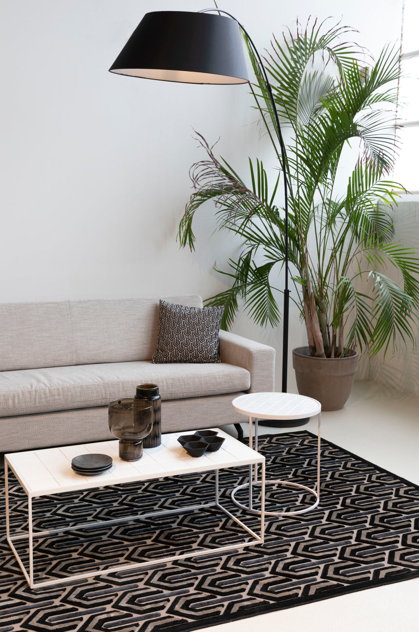 Arc fabric floor lamp