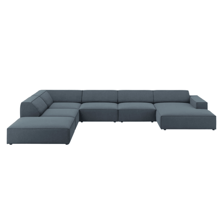 Jodie U-shaped fabric sofa with left corner unit