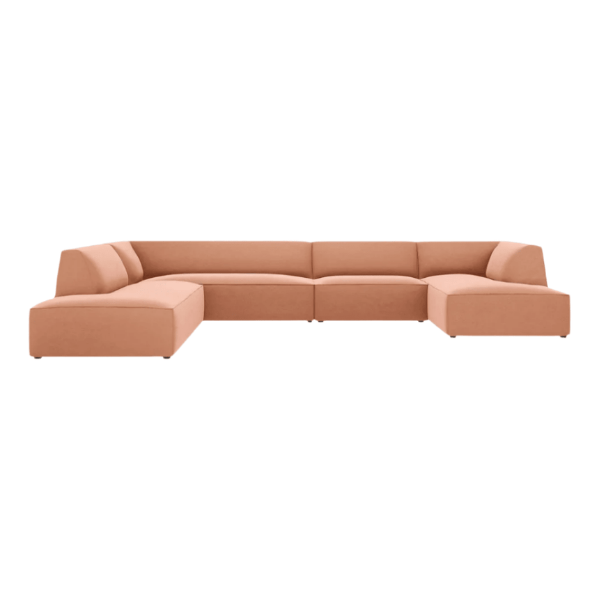 Ruby U-shaped velvet sofa with left corner unit