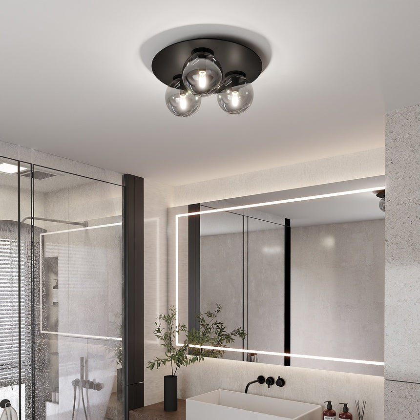 Solar 3 Graphite metal ceiling lamp