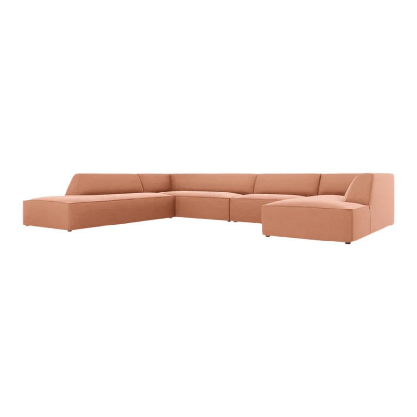 Ruby U-shaped velvet sofa with left corner unit