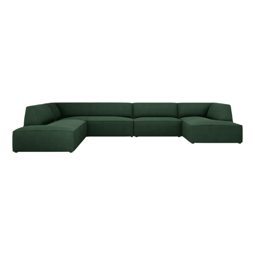 Ruby U-shaped fabric sofa with left corner unit