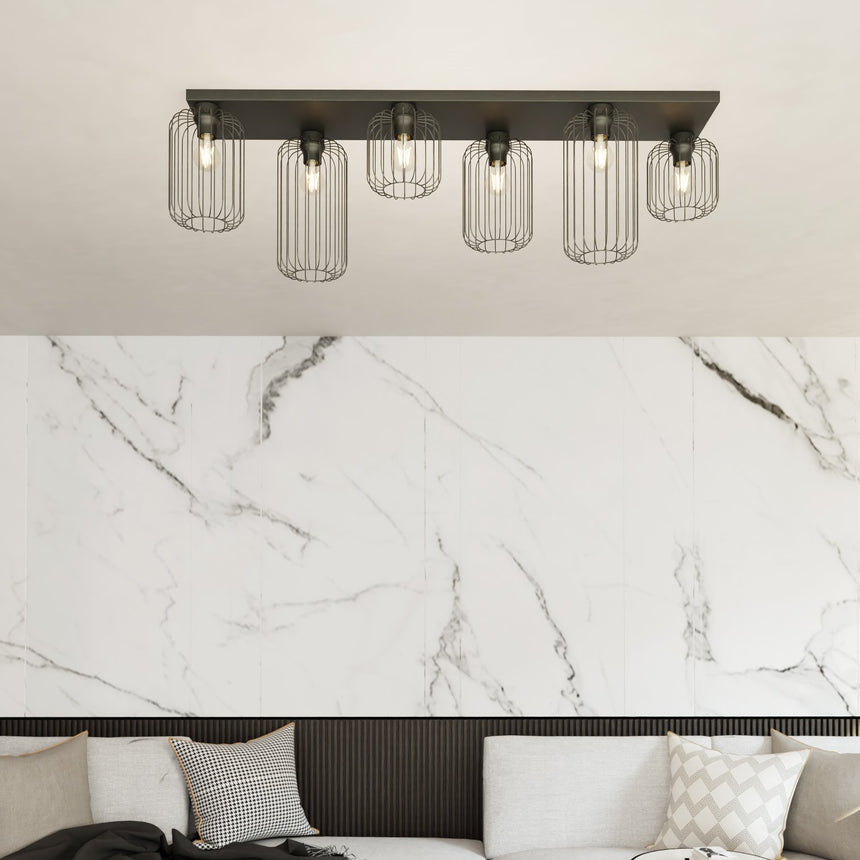 Barn 6 fém mennyezeti lámpa