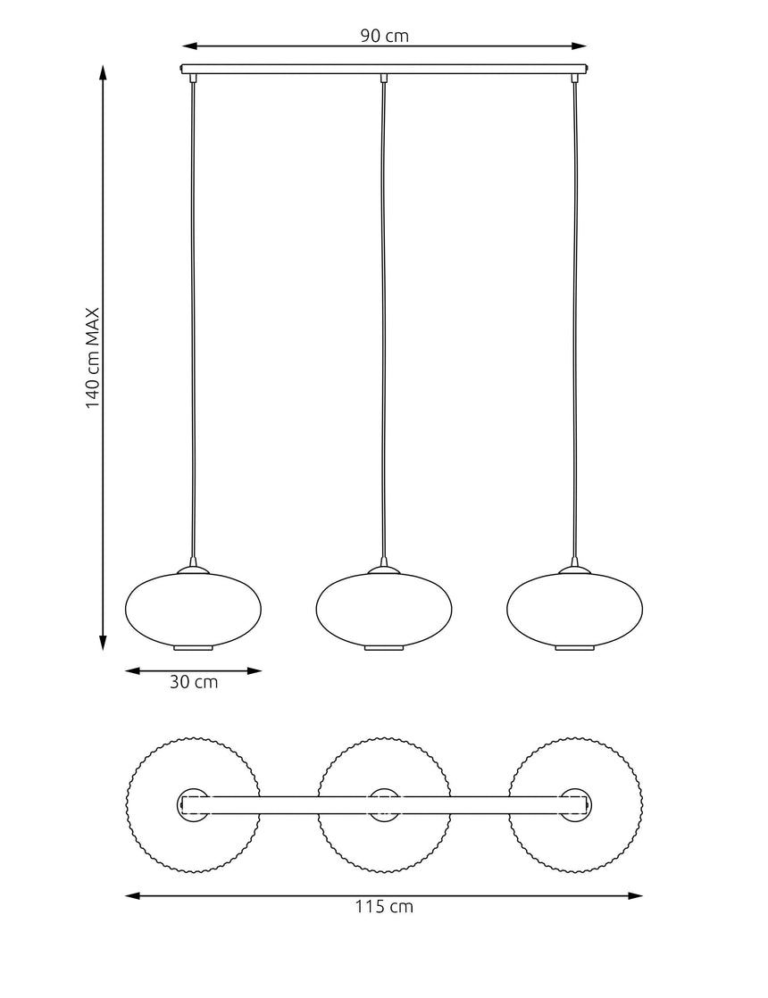 Coco 3 BL üveg függőlámpa