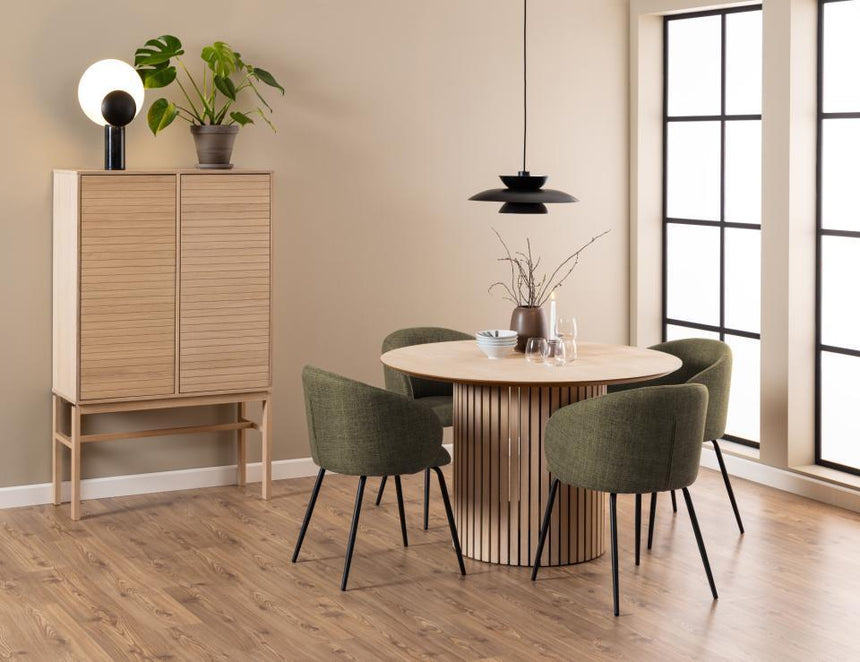 Eleanor fabric chair with black legs