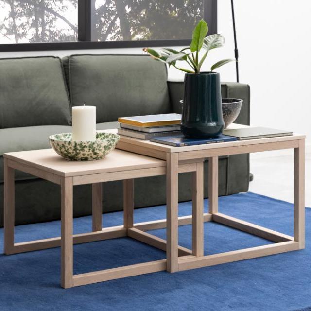 Cornus wood coffee table 70x70 set