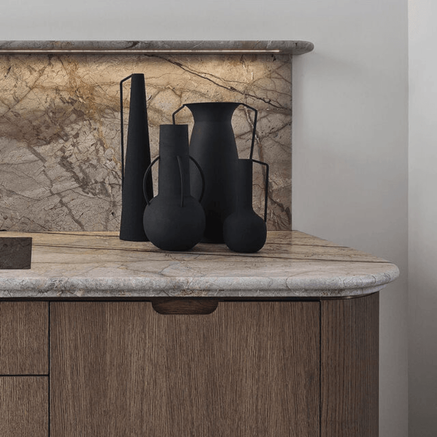 Roman metal vase set of 4