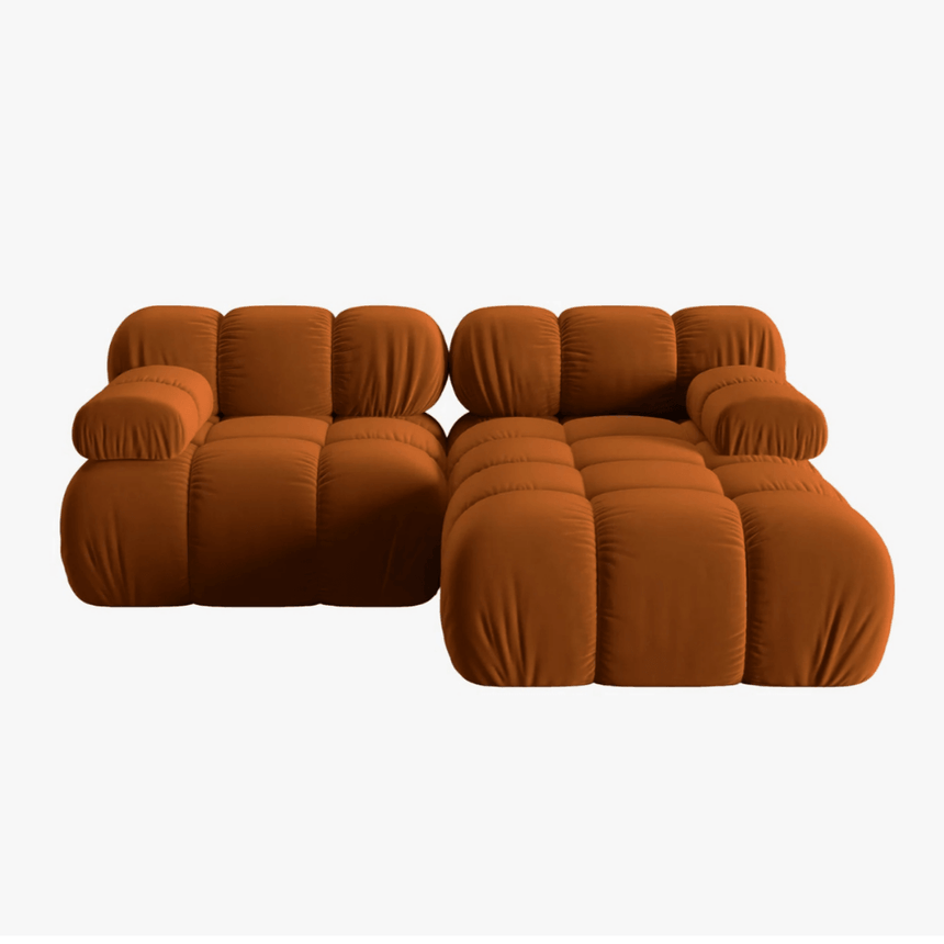 Bellis right-hand velvet corner sofa 188x155