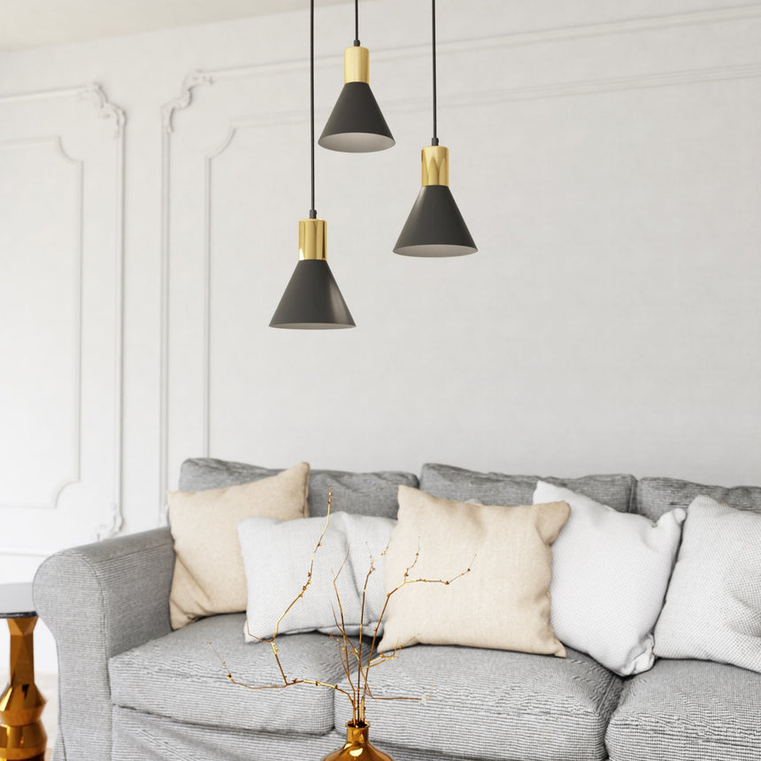 Rosa 3 Prem fém függőlámpa