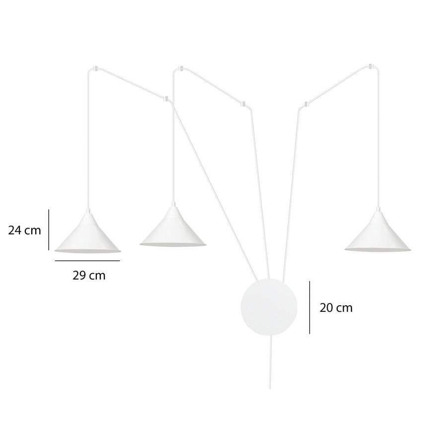 Abramo 3 metal wall lamp