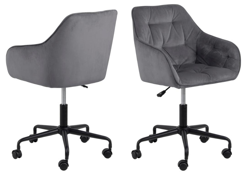 Brooke velvet rolling chair