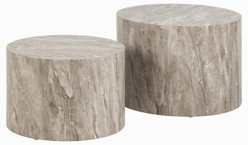 Dice marble effect coffee table set Ø58