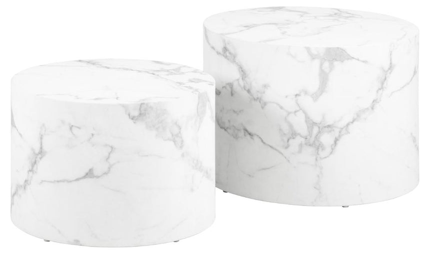 Dice marble effect coffee table set Ø58
