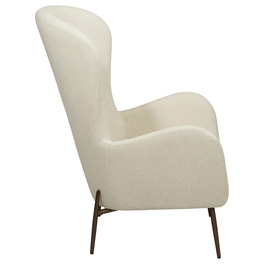 Glam bouclé high armchair with antique legs