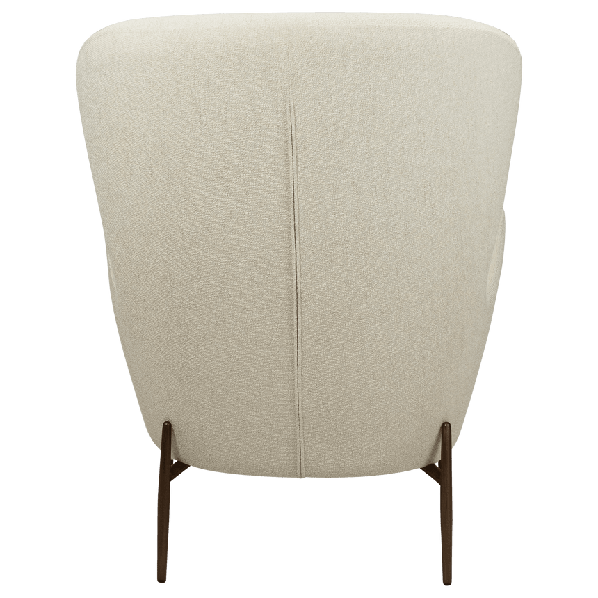 Glam bouclé high armchair with antique legs