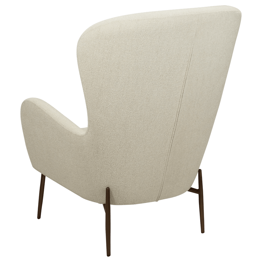 Glam bouclé high armchair with antique legs