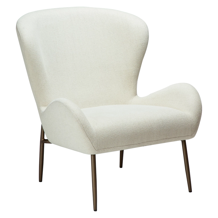 Glam bouclé armchair with black legs