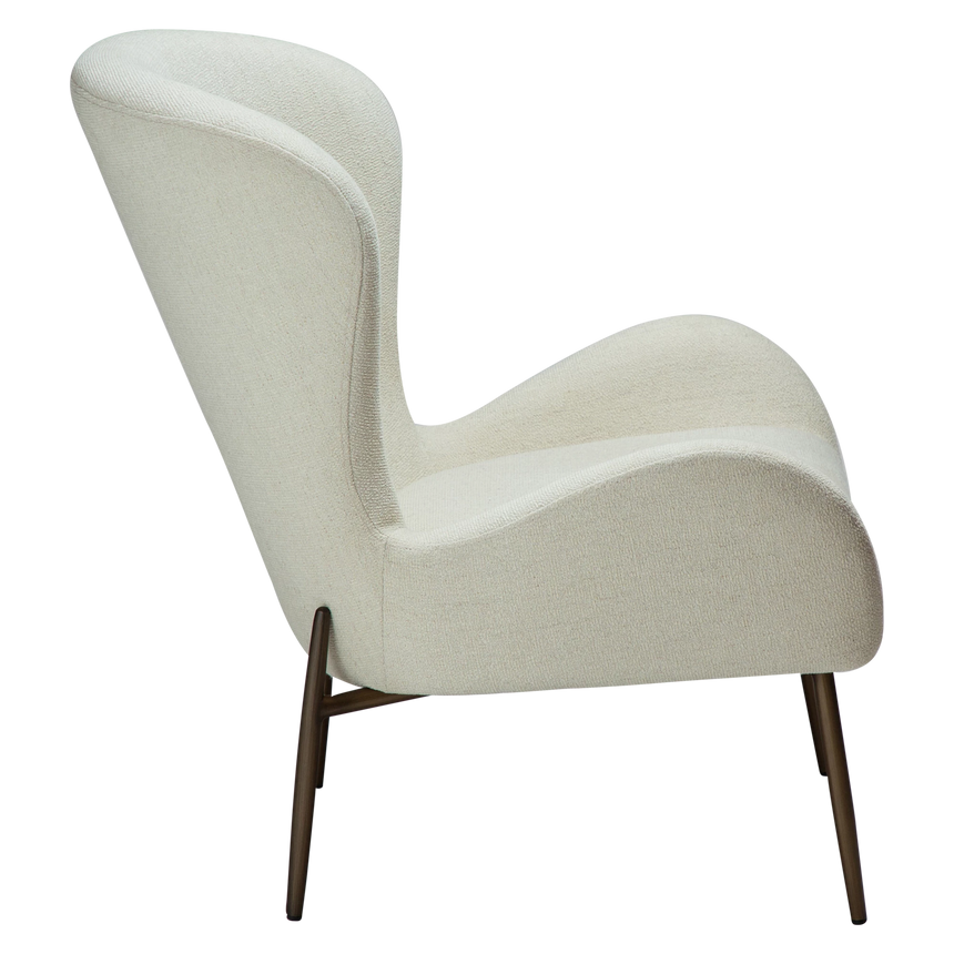 Glam bouclé armchair with black legs