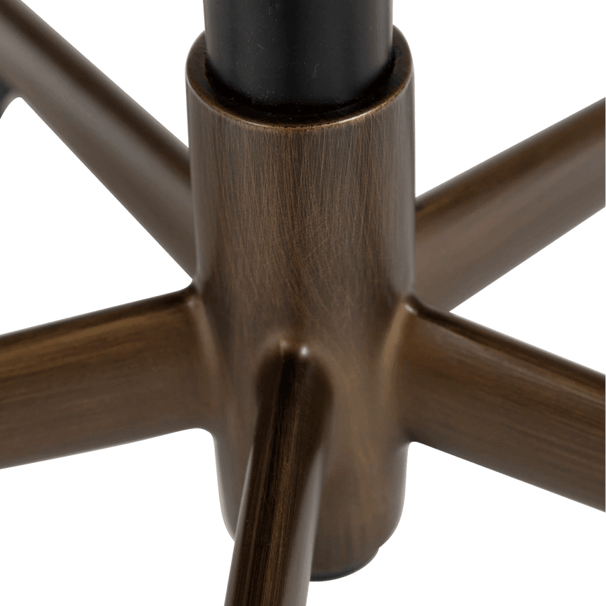 Glam bouclé rolling chair with antique legs