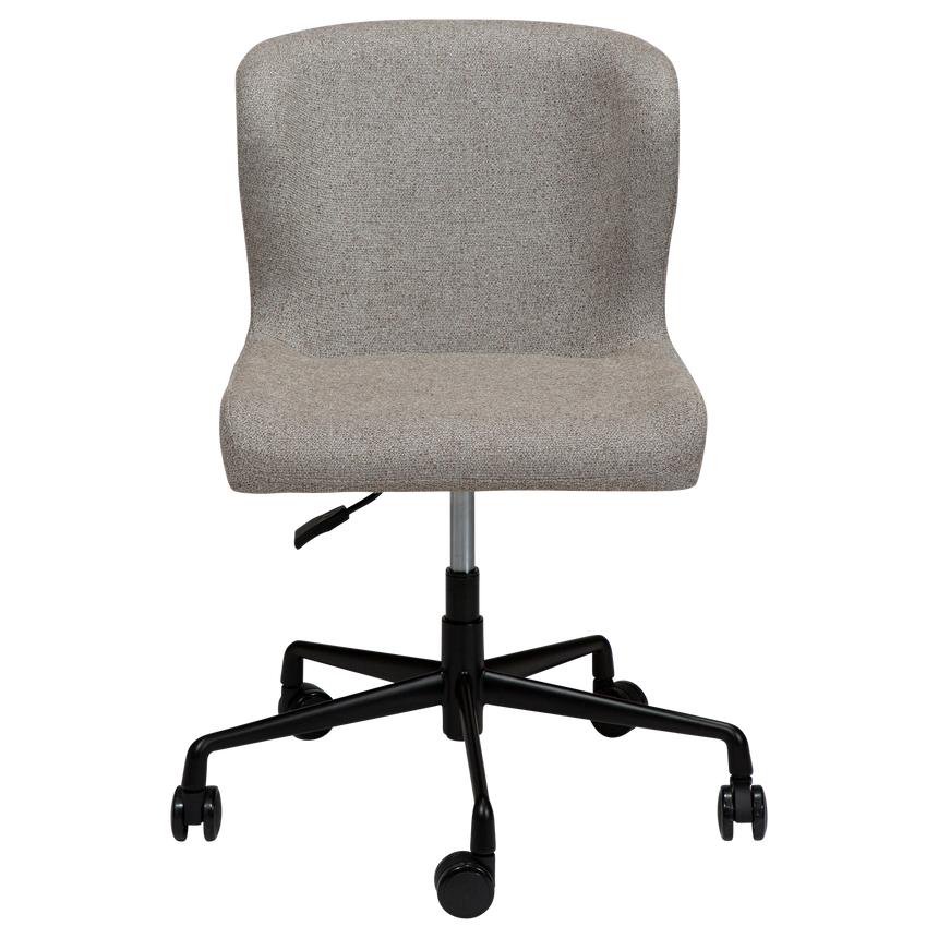 Glam bouclé rolling chair with black legs