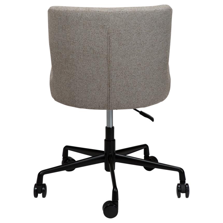 Glam bouclé rolling chair with black legs