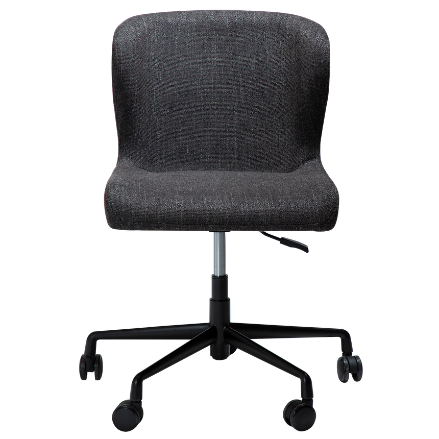 Glam bouclé rolling chair with black legs