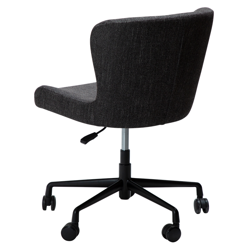 Glam bouclé rolling chair with black legs