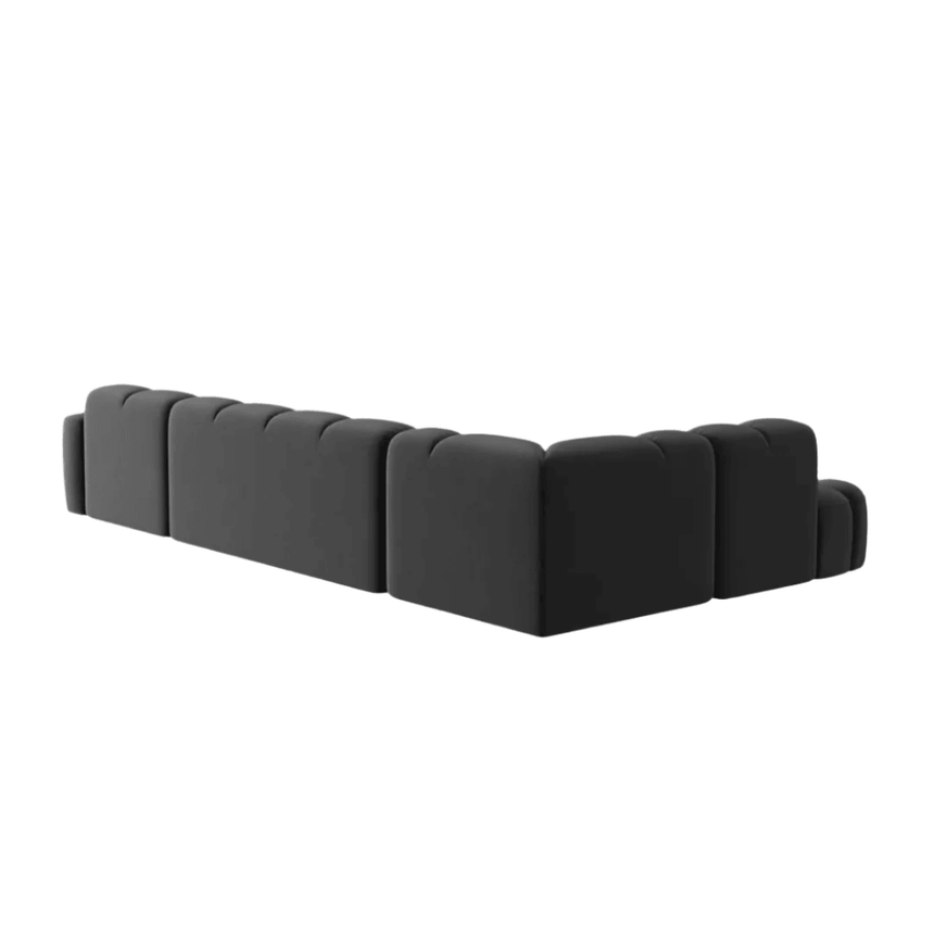 Lisa U-shaped velvet sofa with left corner unit
