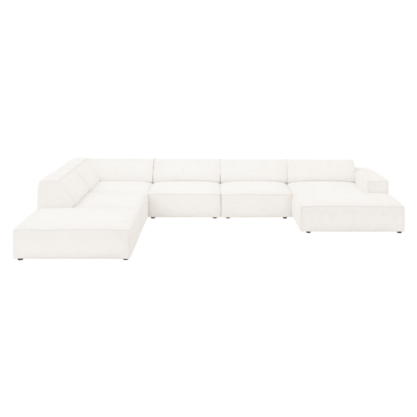 Jodie U-shaped ascot boucle sofa with left corner unit