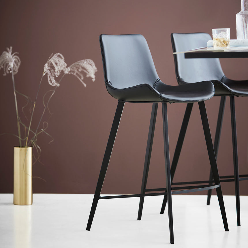 Hype textile leather low bar stool