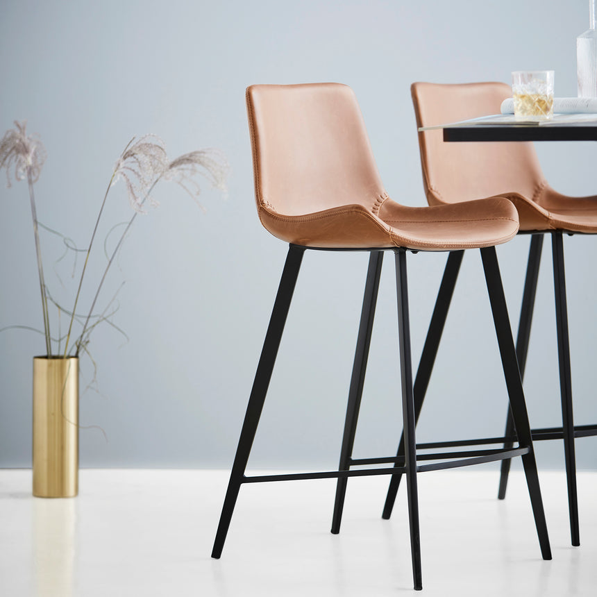 Hype textile leather low bar stool