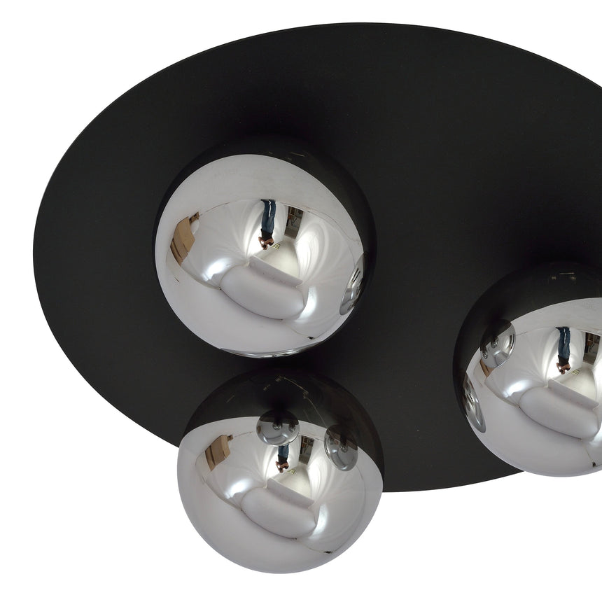 Solar 3 Graphite metal ceiling lamp