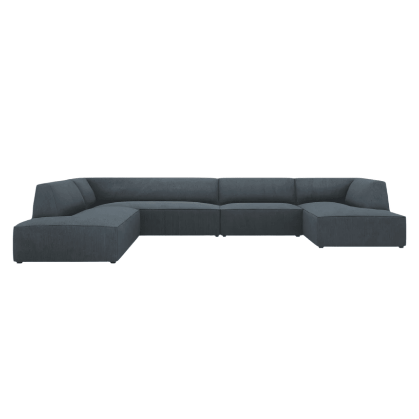 Ruby U-shaped corduroy sofa with left corner unit