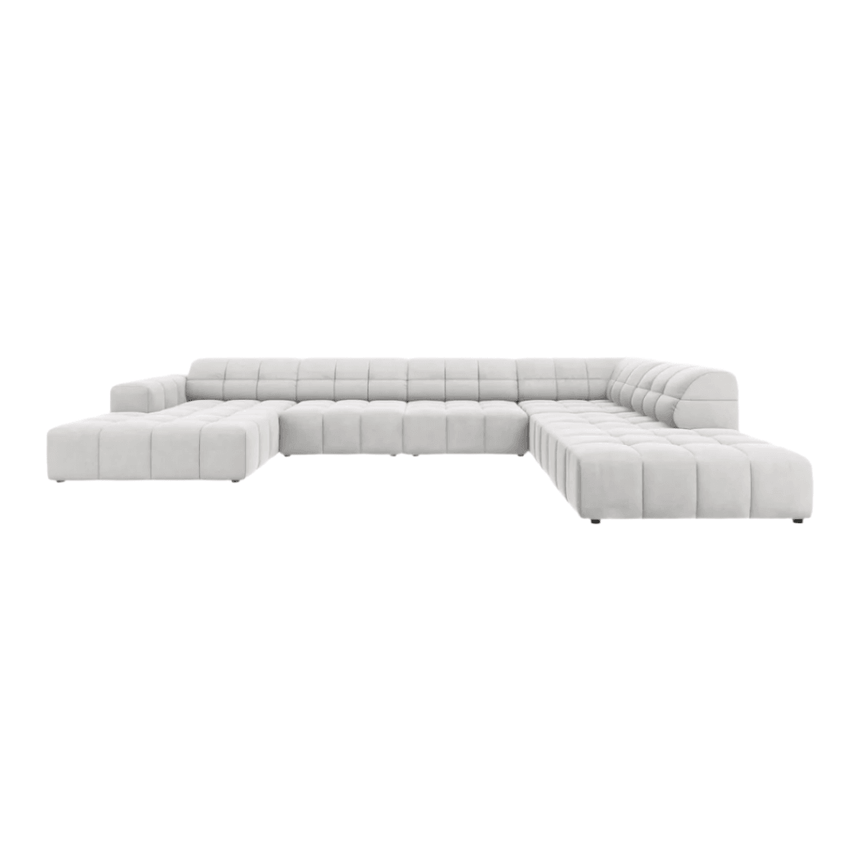 Jennifer U-shaped velvet sofa with right corner unit