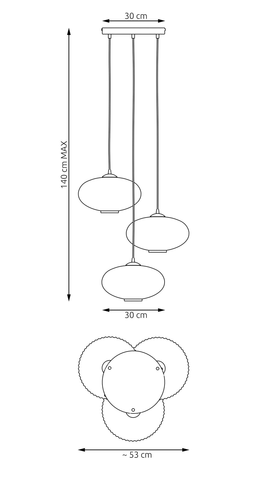 Coco 3 BL Mix üveg függőlámpa
