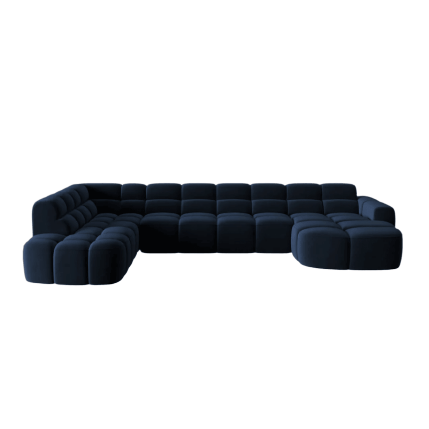 Lisa U-shaped velvet sofa with left corner unit