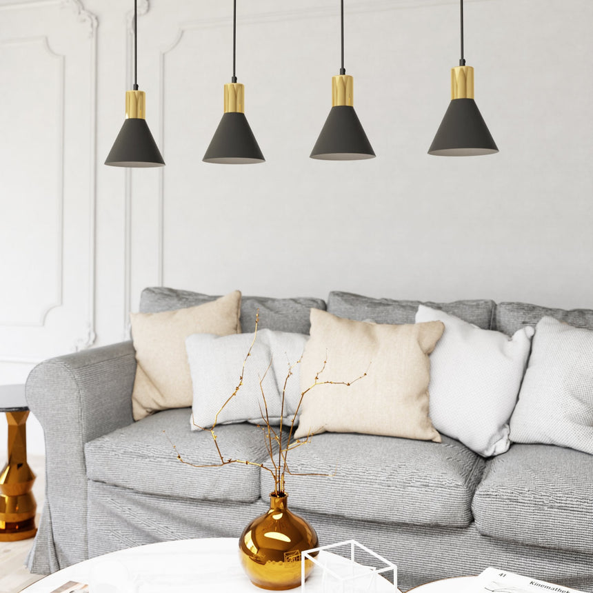 Rosa 4 fém függőlámpa