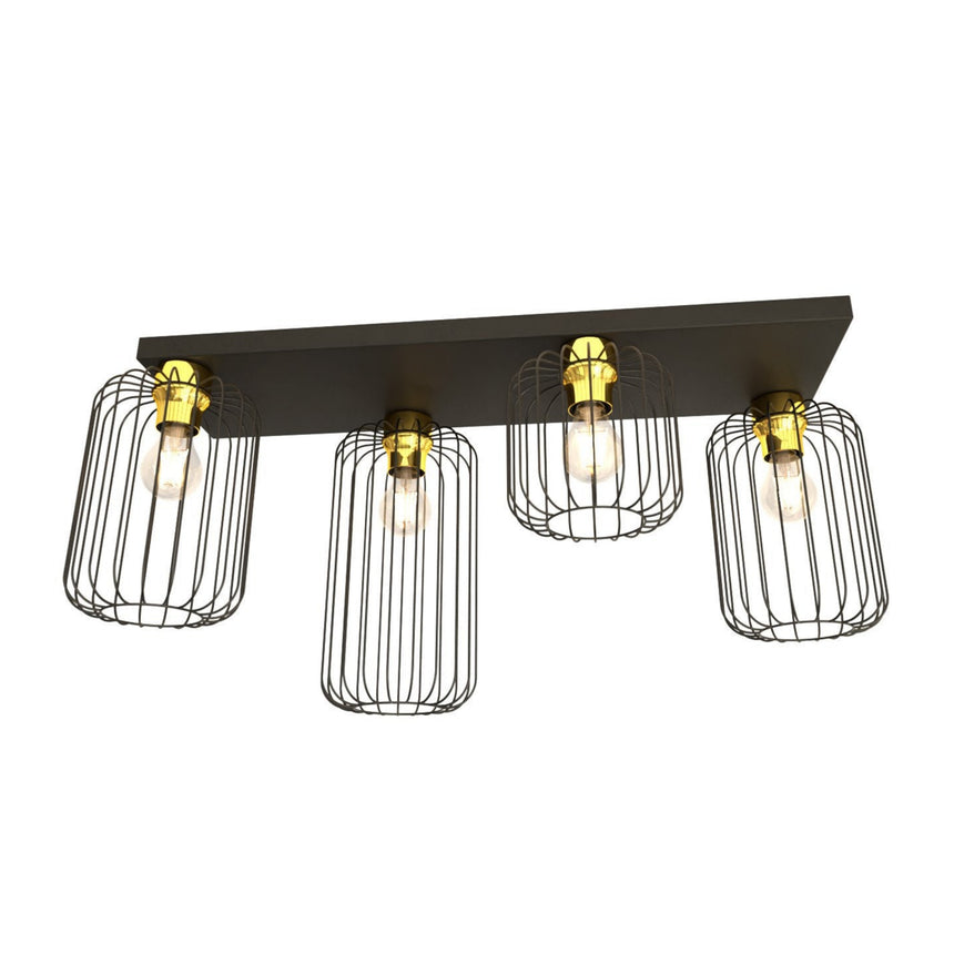 Barn 4 fém mennyezeti lámpa