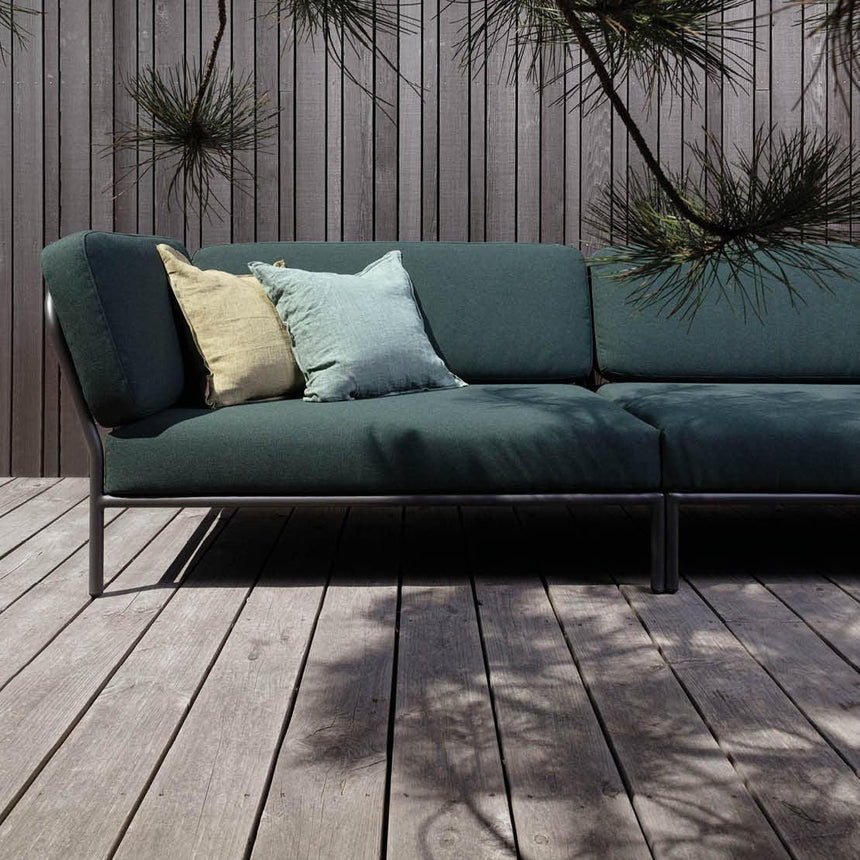 LEVEL COZY balos szövet sarokkanapé fekete lábbal - Dutch Home