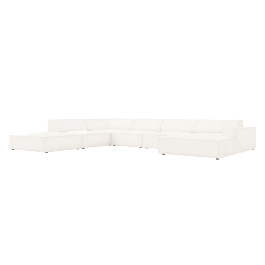 Jodie U-shaped ascot boucle sofa with left corner unit