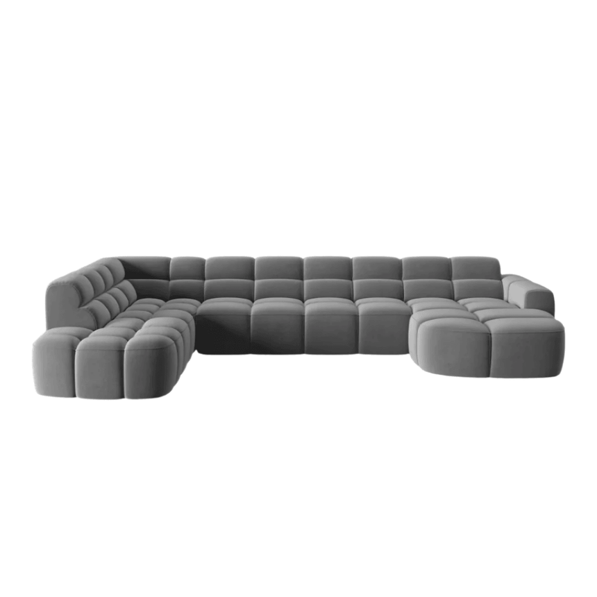 Lisa U-shaped velvet sofa with left corner unit