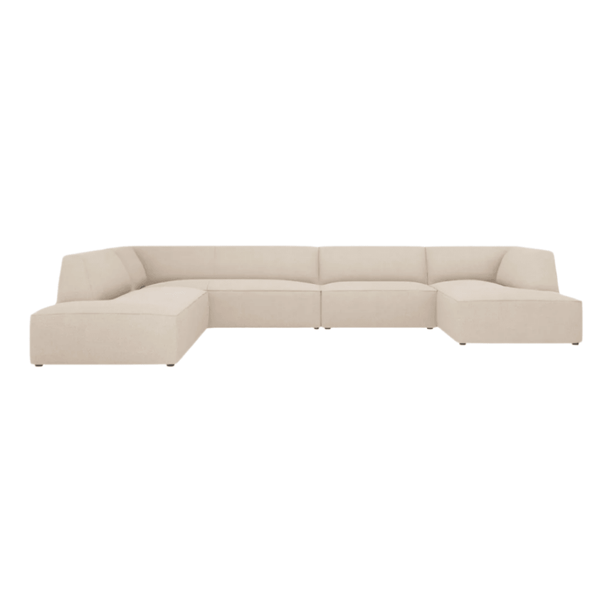 Ruby U-shaped fabric sofa with left corner unit