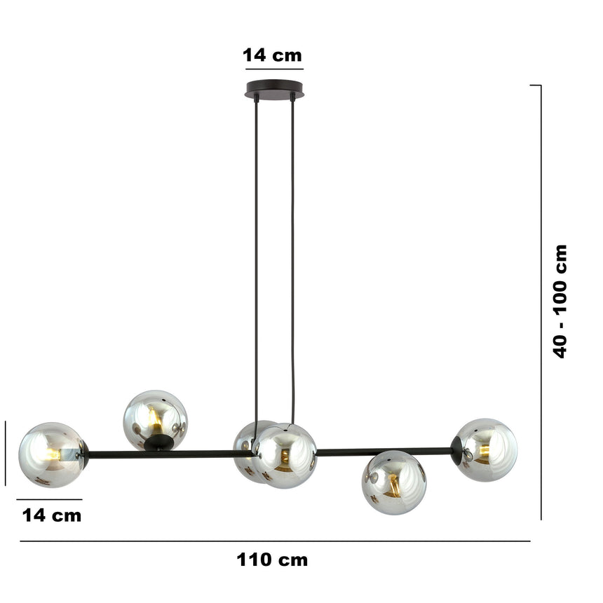 Rossi 6 BL fém függőlámpa