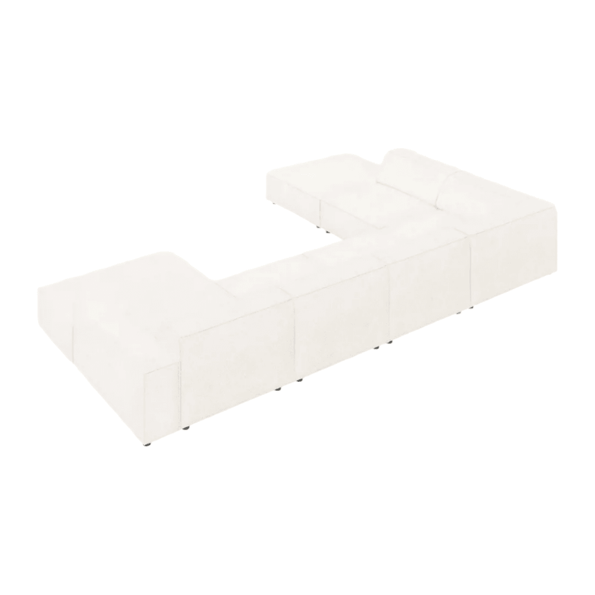 Jodie U-shaped ascot boucle sofa with left corner unit