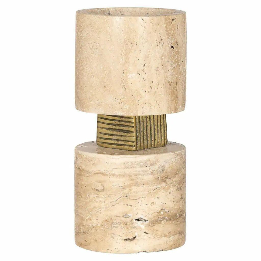 Boaz limestone candle holder small