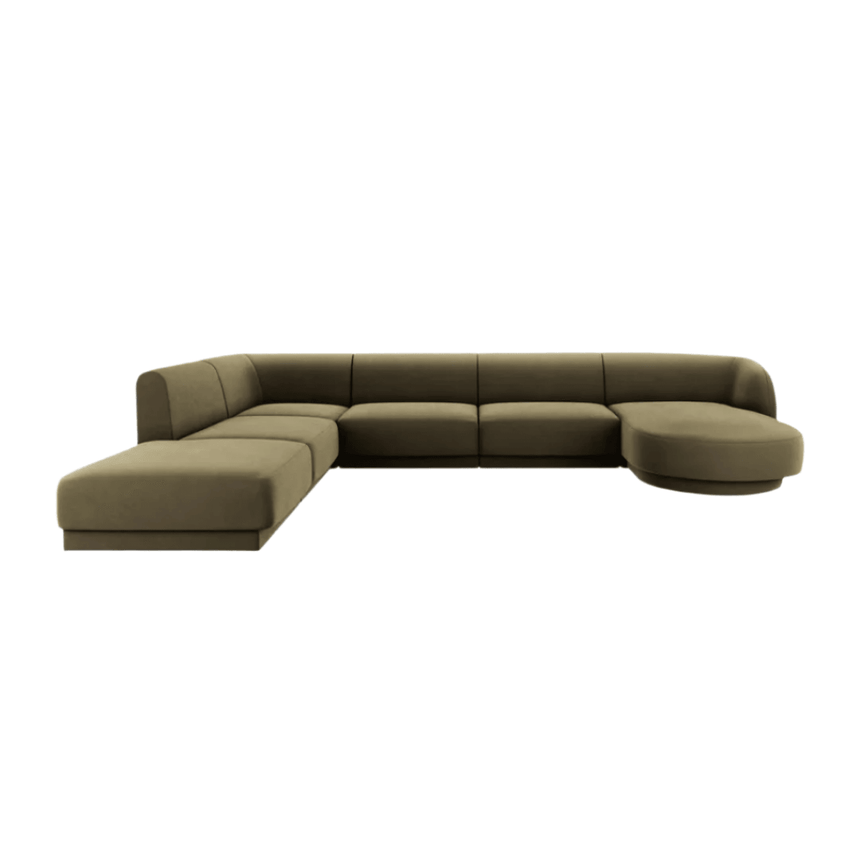 Miley U alakú bársony kanapé bal sarokelemmel