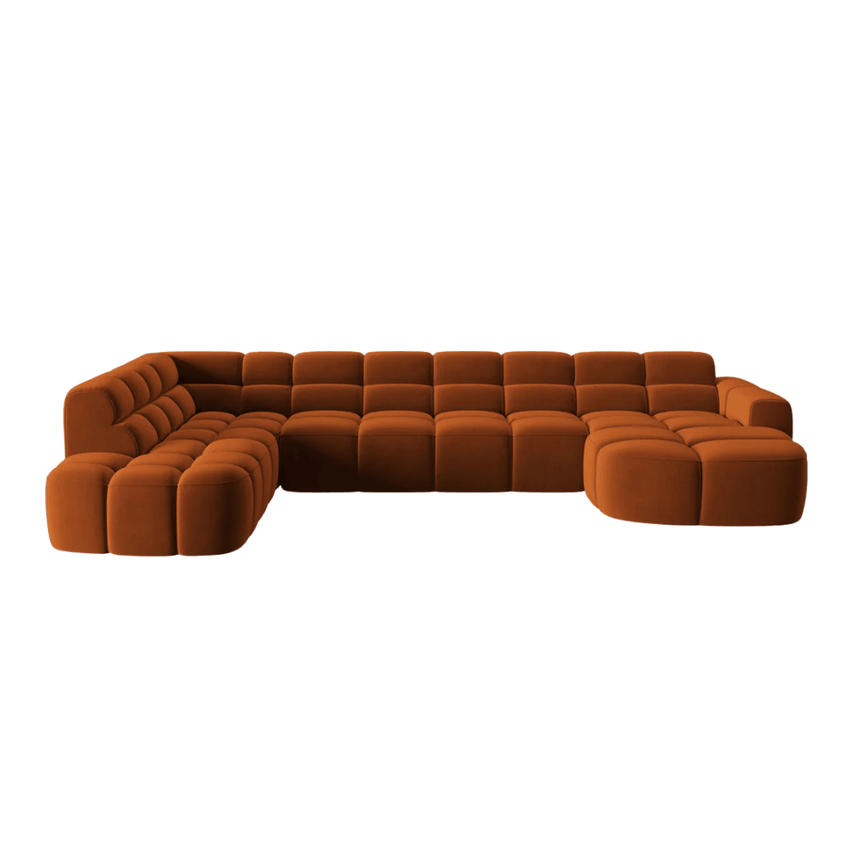 Lisa U-shaped velvet sofa with left corner unit