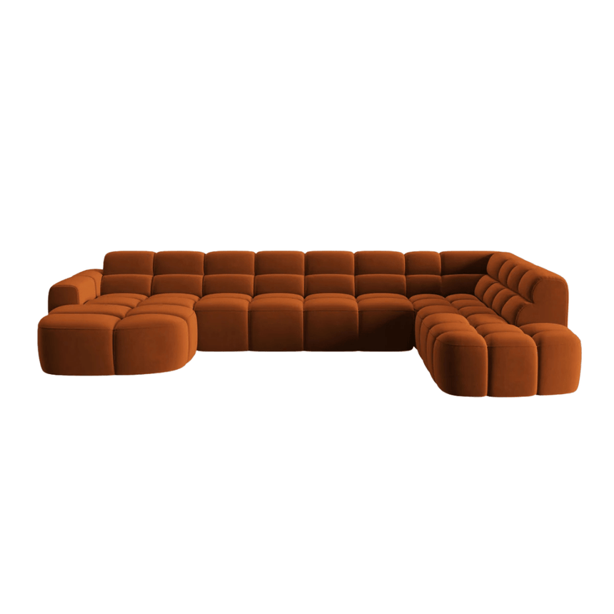 Lisa U-shaped velvet sofa with right corner unit