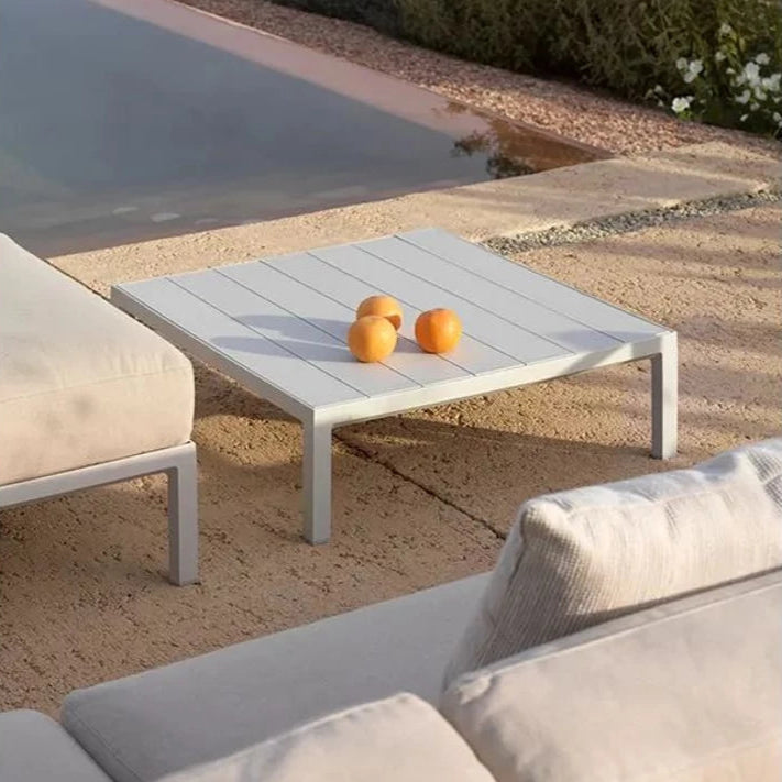 Nardi Maximo fabric garden pouf with gesso frame